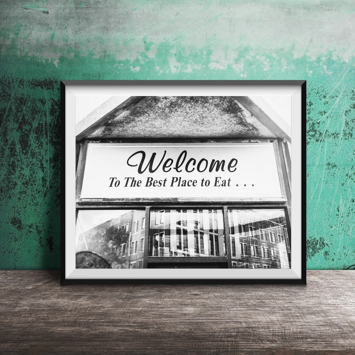 Welcome To The Best Place To Eat Classic Retro Diner Sign Poster - Image 2
