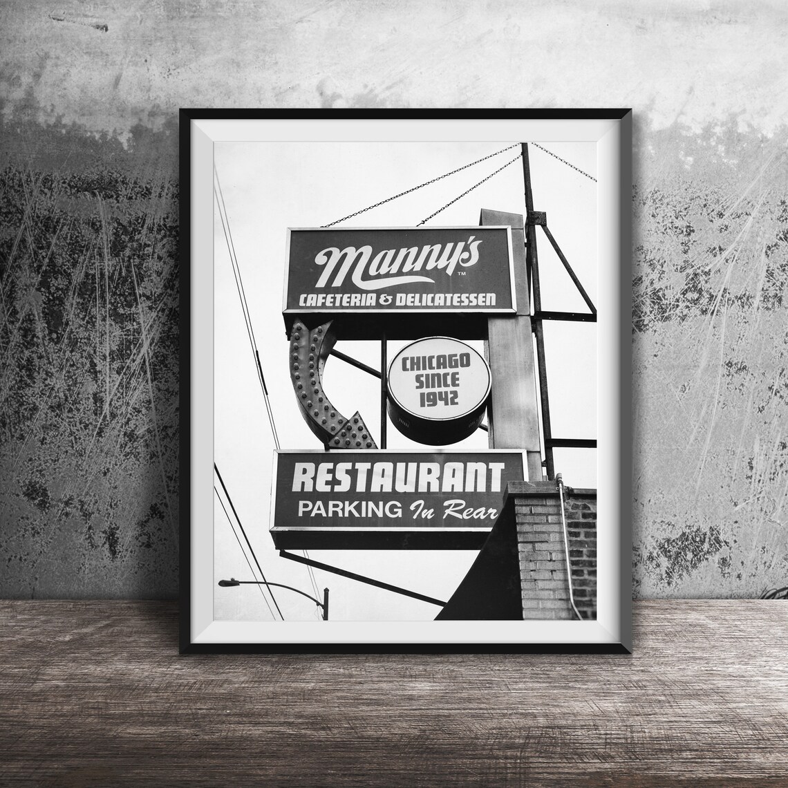 Mannys Cafeteria Deli Chicago Vintage Sign Art Print - Image 2