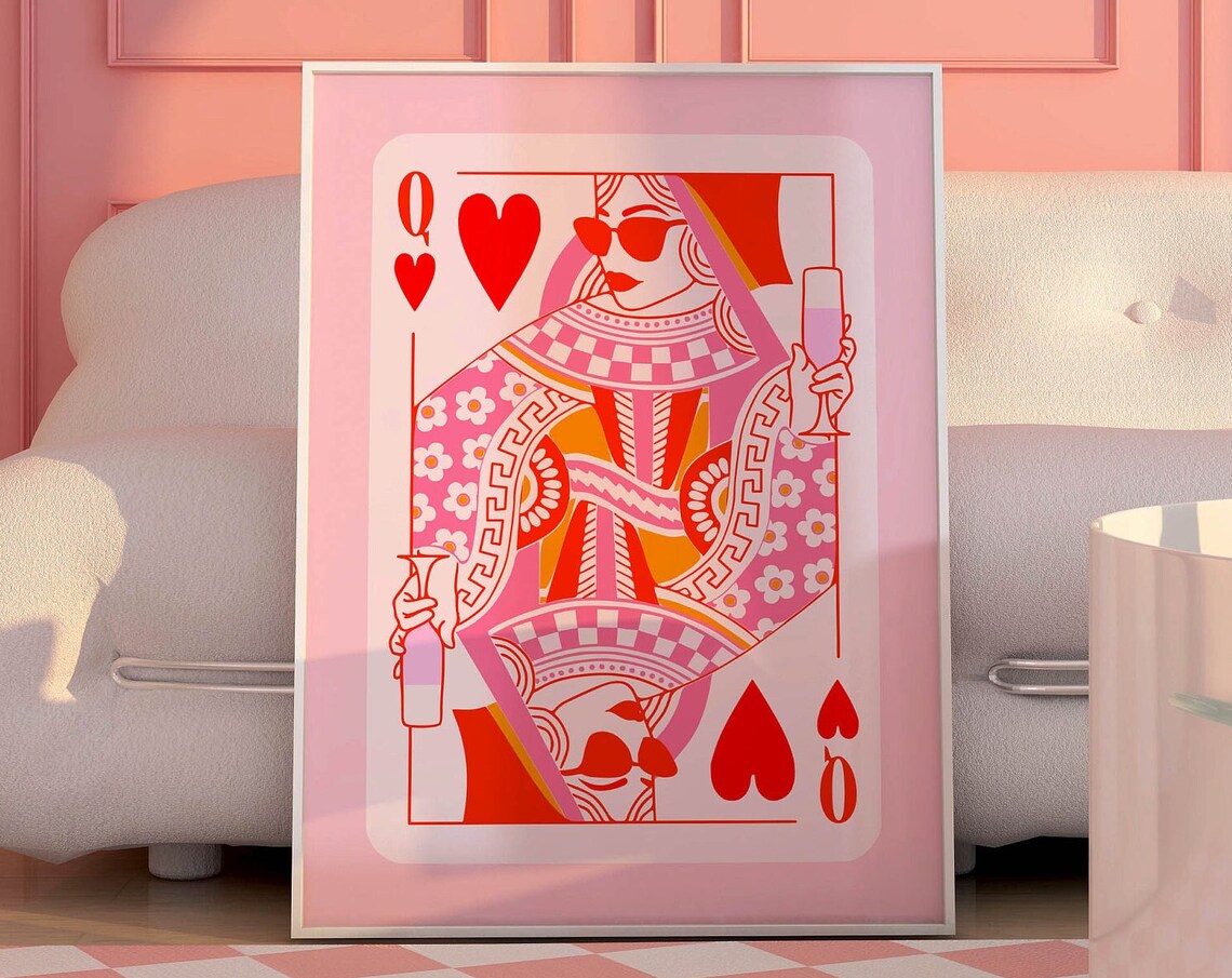 Aesthetic Cocktail Art Print, Retro Maximalist Decor