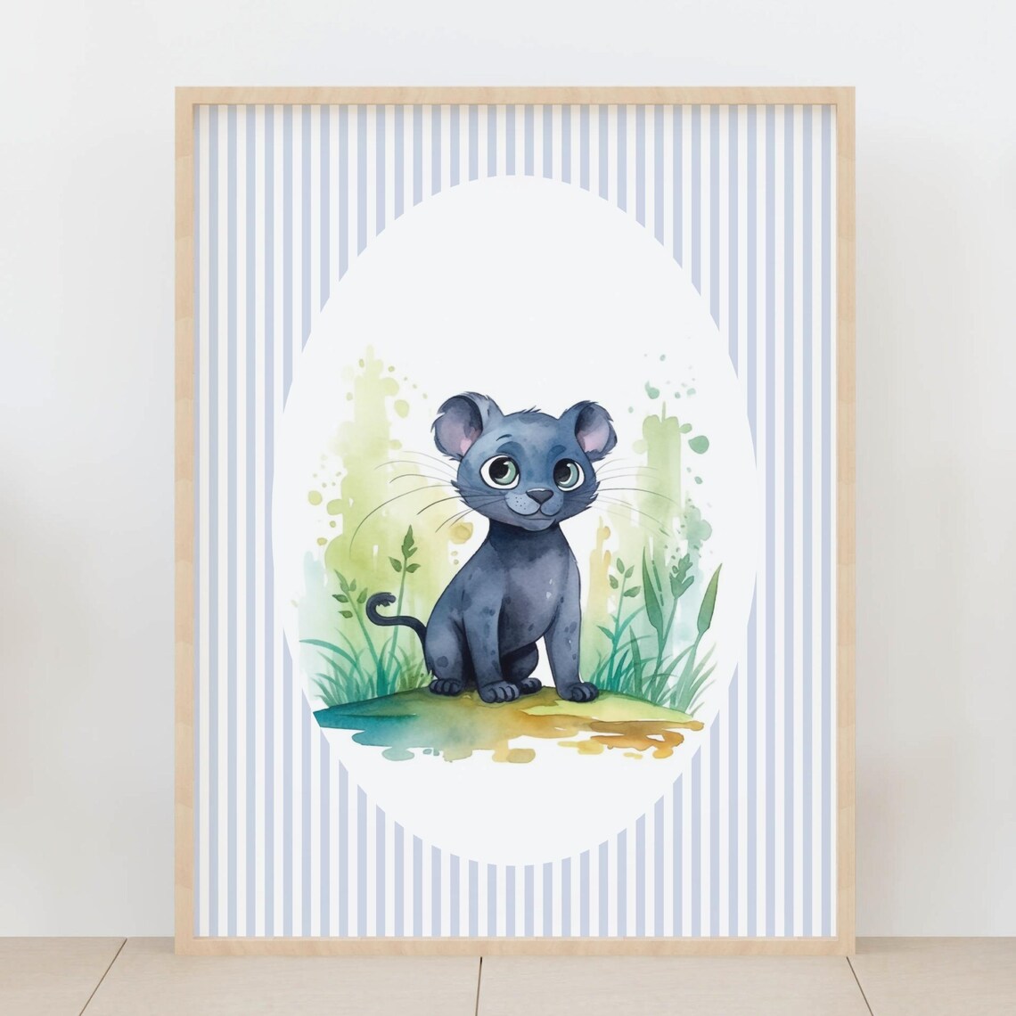 Baby Panther Nursery Wall Art, Safari Animal Poster