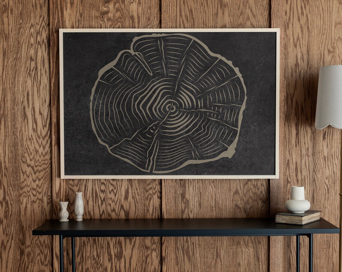 Tree Ring Mid-Century Modern Wall Decor Art Print