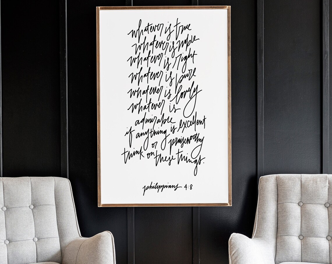 Whatever Is True Philippians 4:8 Farmhouse Art Print