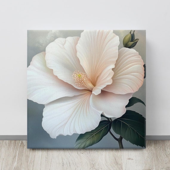 White Kanawao Flower Print Painting Print Wall Art Flower Wall Art Tropical Flower Wall Art Hawaiian Flower Art
