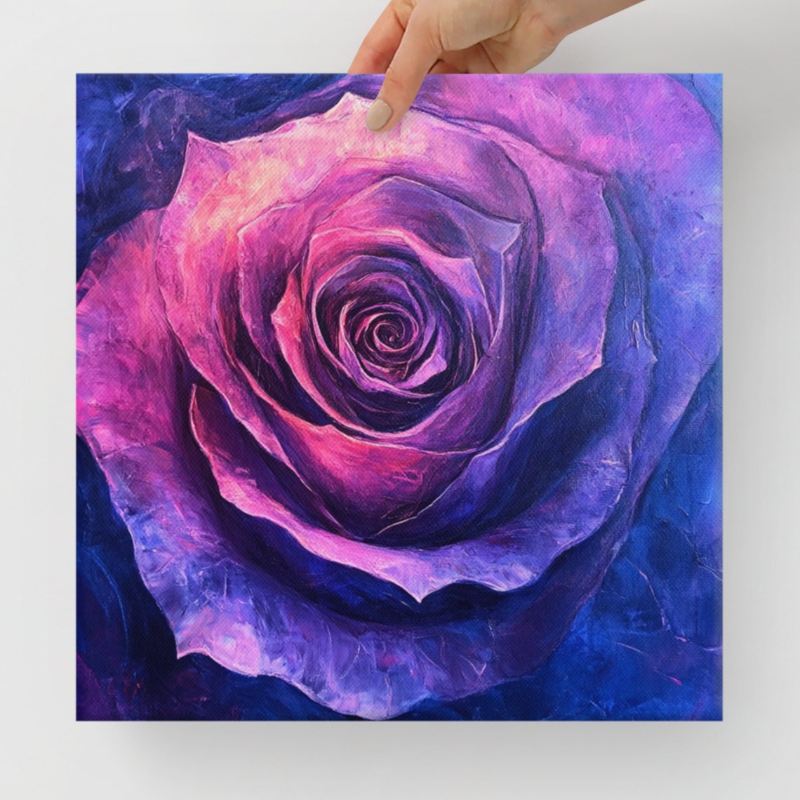 Purple Magenta Rose Swirl Close Up Cosmic Abstract Fantasy Art Poster