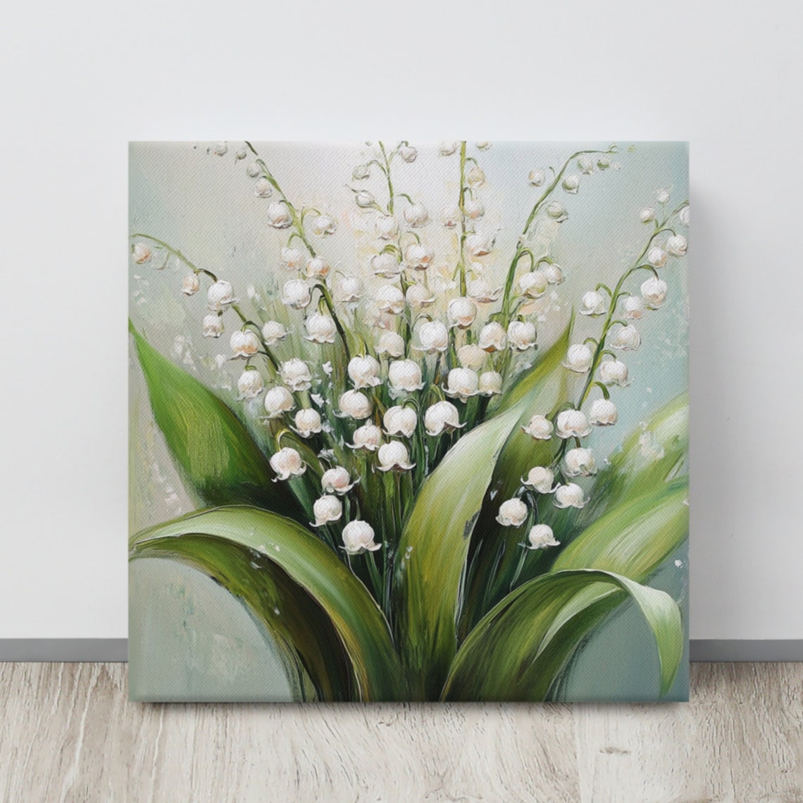 Lily Of The Valley Print Large Painting Print Flower Wall Art Nature Art Lily Of The Valley Painting Print Plant Art