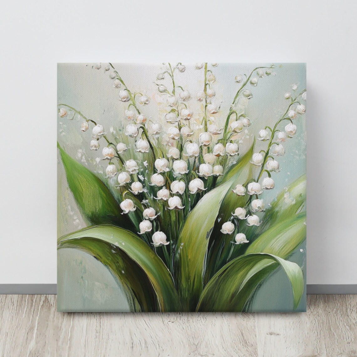Lily of the Valley White Bells Green Botanical Floral Art Poster