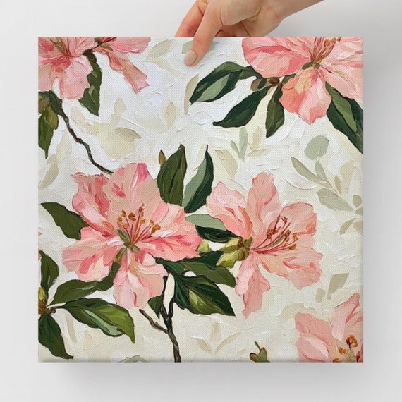 Azalea Print Large Painting Print Flower Wall Art Nature Art Azalea Art Azalea Painting Cute Wall Art Pink Wall Art