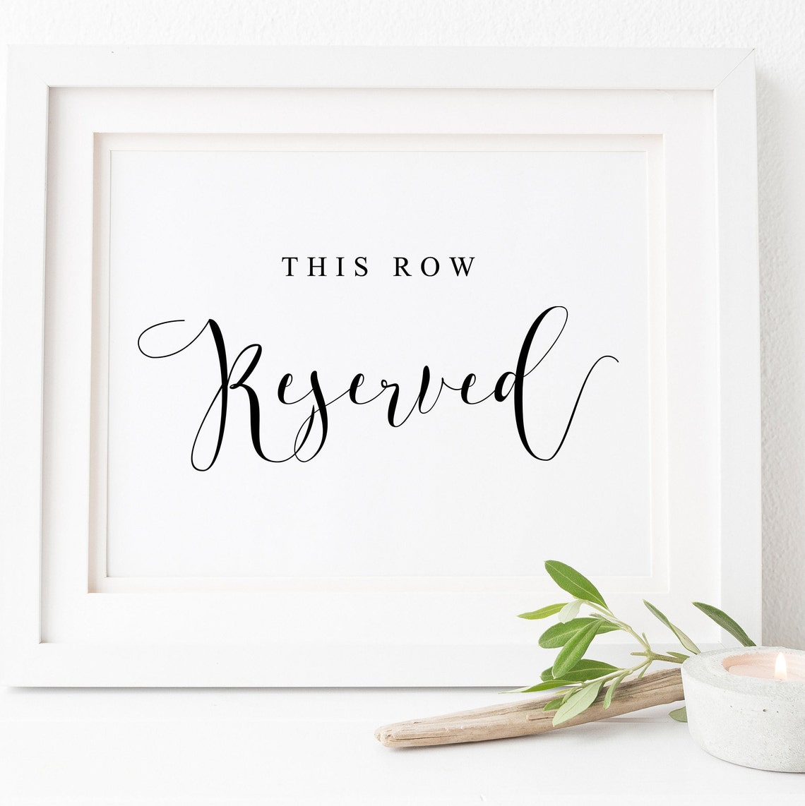 This Row Reserved Wedding Ceremony Seating Calligraphy Sign Poster