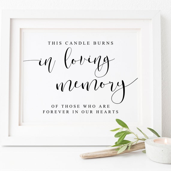 This Candle Burns In Loving Memory Memorial Sign