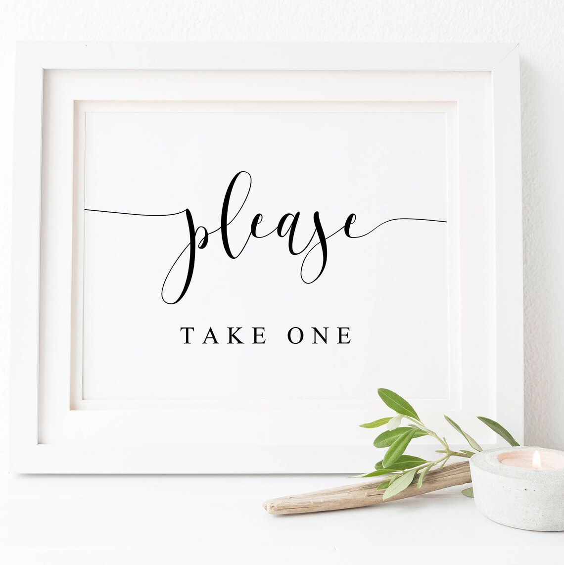 Please Take One Wedding Sign, Reception Decor Poster