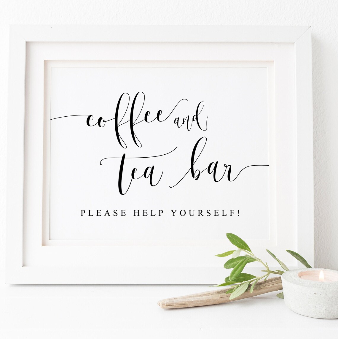 Coffee and Tea Bar Sign, Wedding Drinks Print
