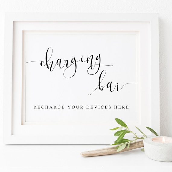 Wedding Charging Station Sign, Reception Wall Art Print