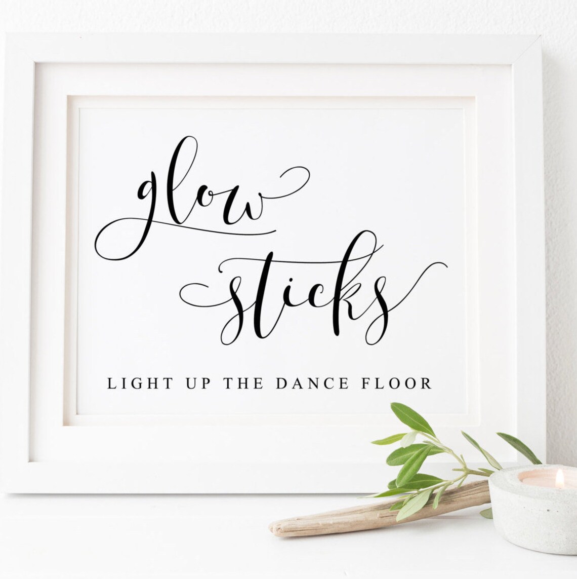 Glow Sticks Wedding Send-Off Sign, Dance Floor Poster