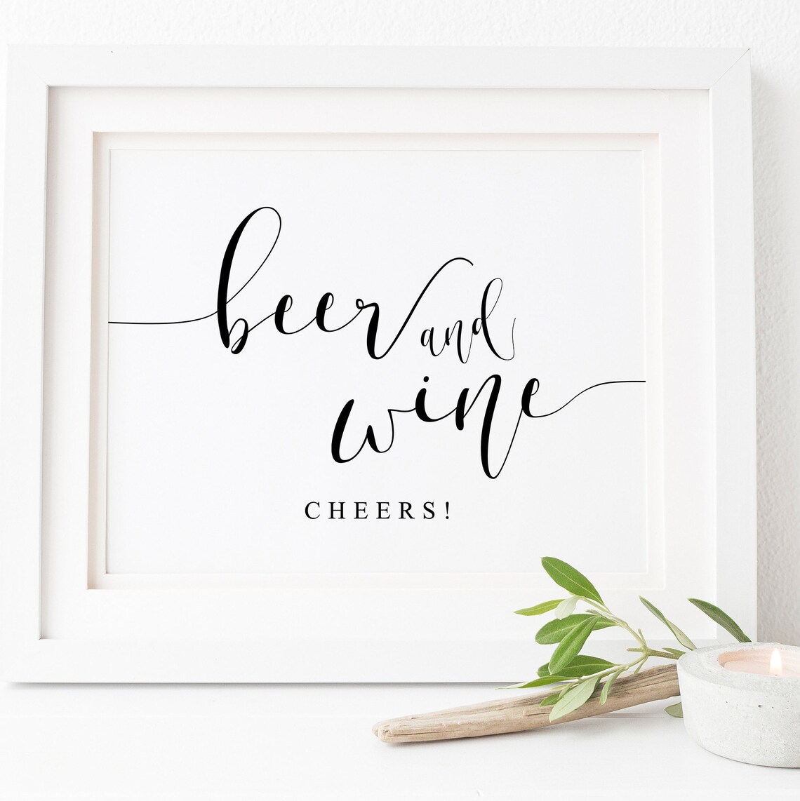 Beer And Wine Wedding Bar Sign, Open Bar Decor
