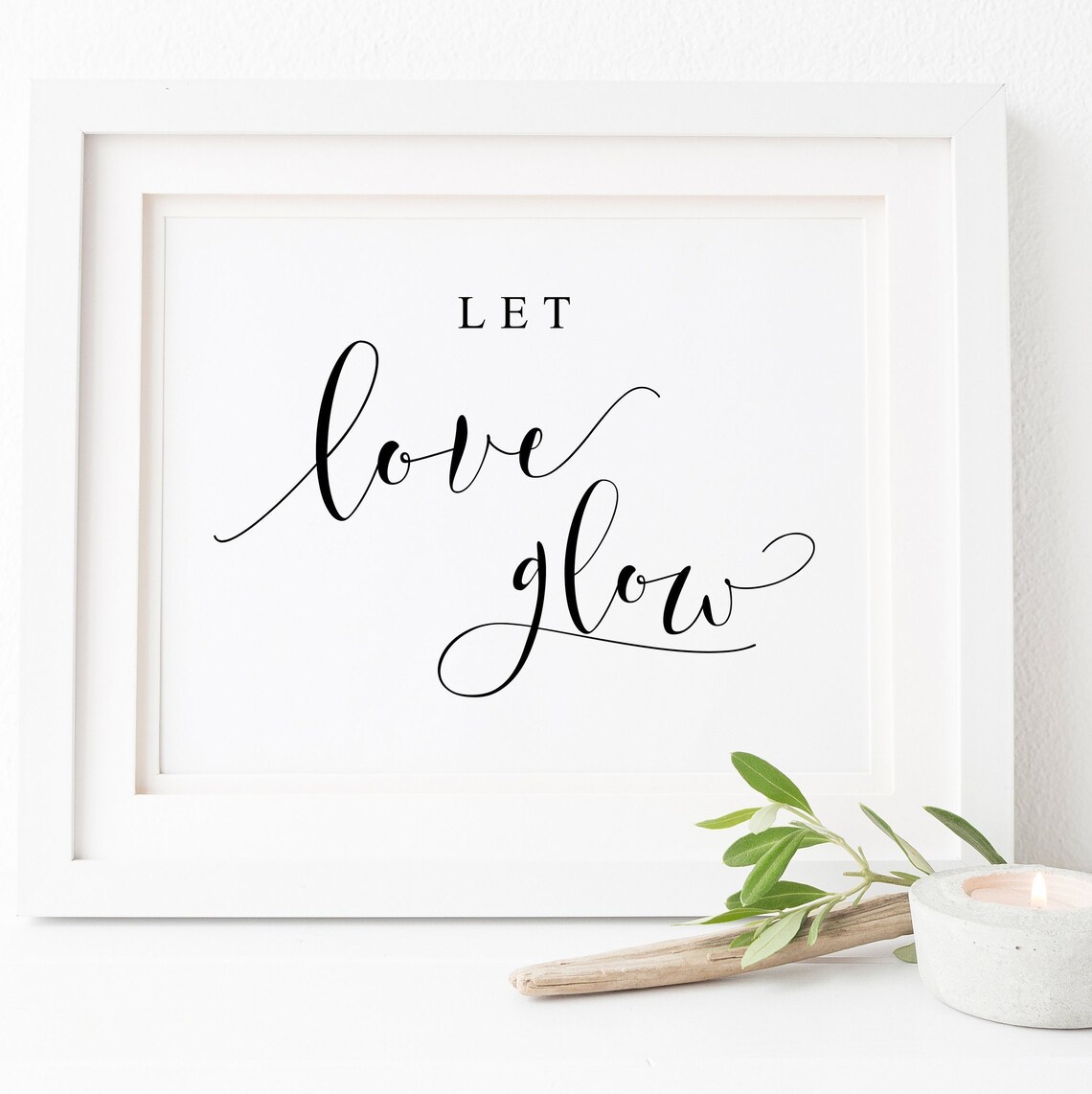 Let Love Glow Wedding Sign, Dance Floor Poster