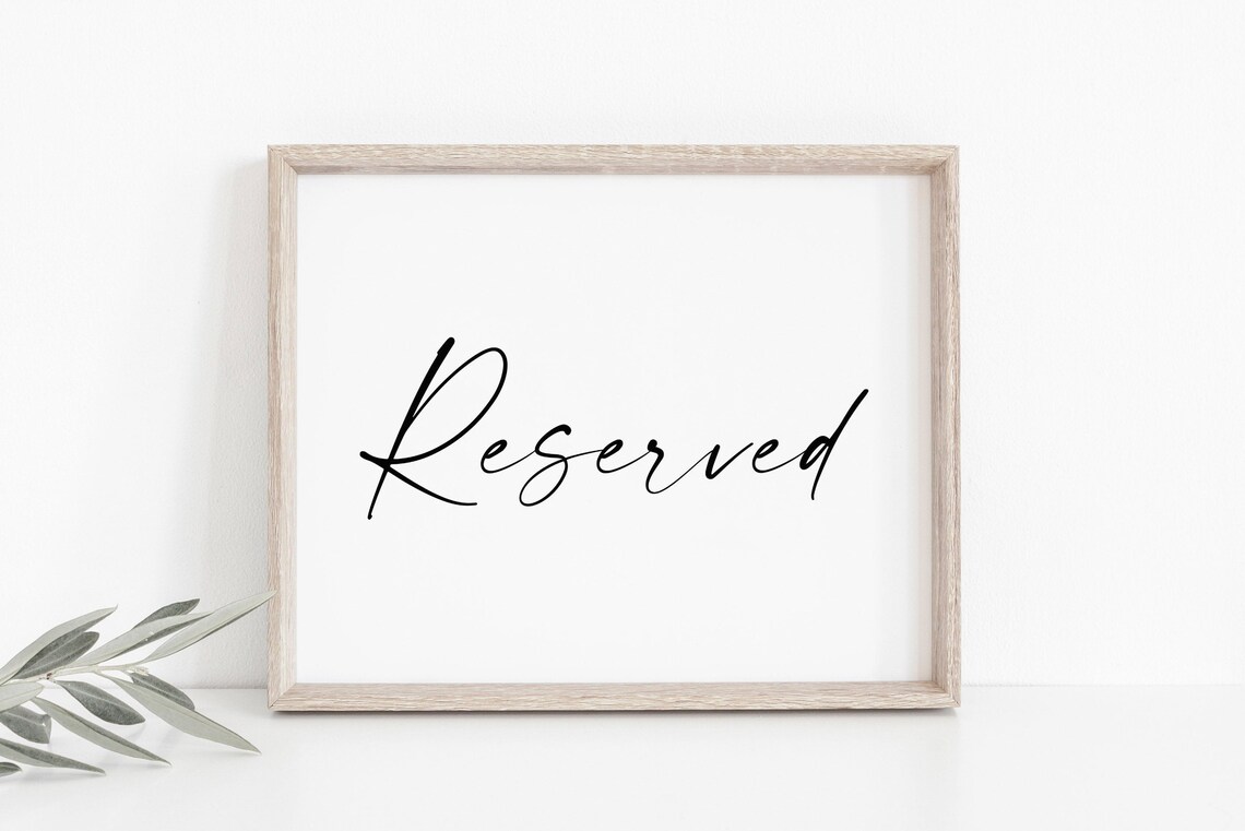 Reserved Sign Wedding Table Sign Art Print