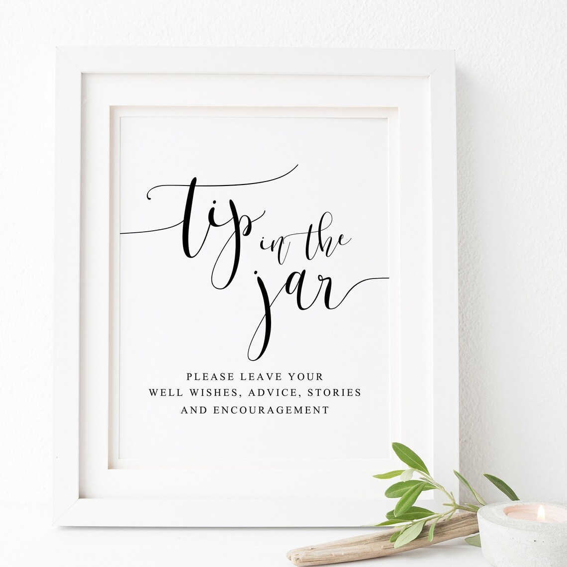 Wedding Tip Jar Guestbook Advice Sign, Mr and Mrs