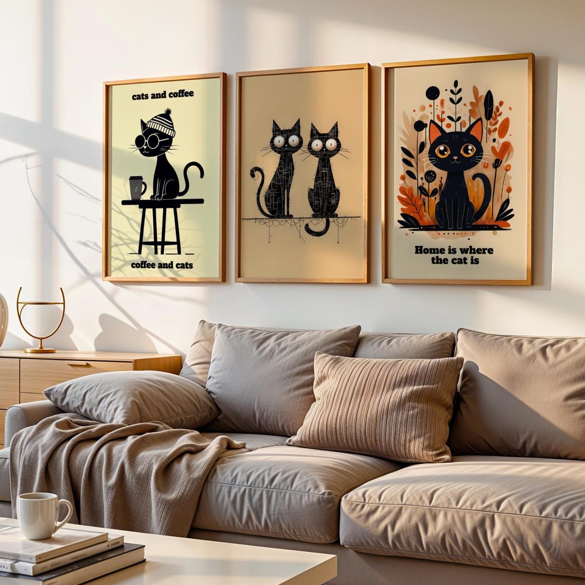 Black Cat Art Prints Modern Minimalist Lover Home Decordigital Bundle