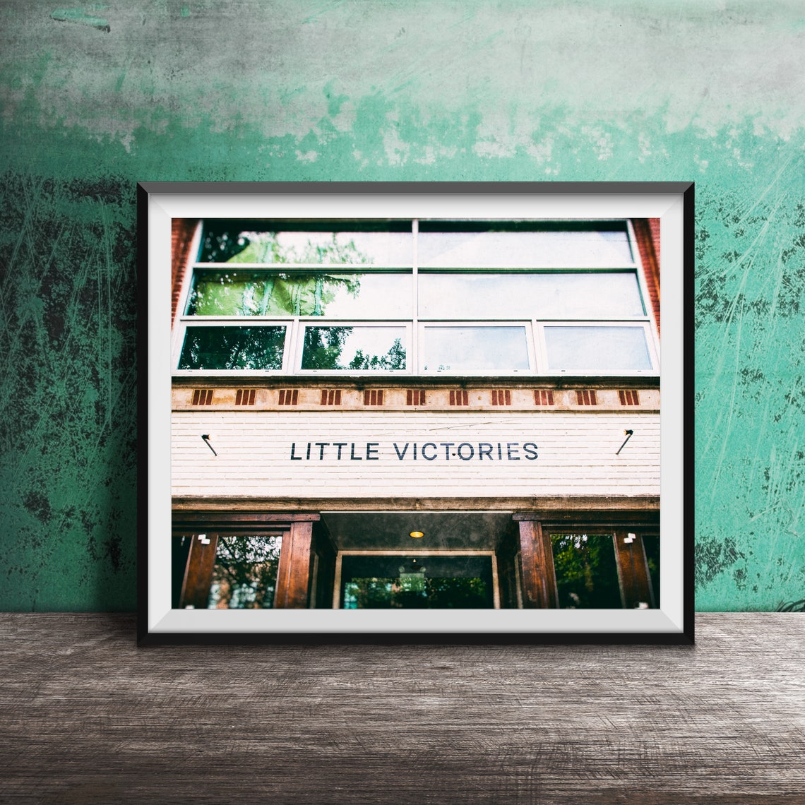 Little Victories Minimalist Storefront Sign Chicago Photo Poster