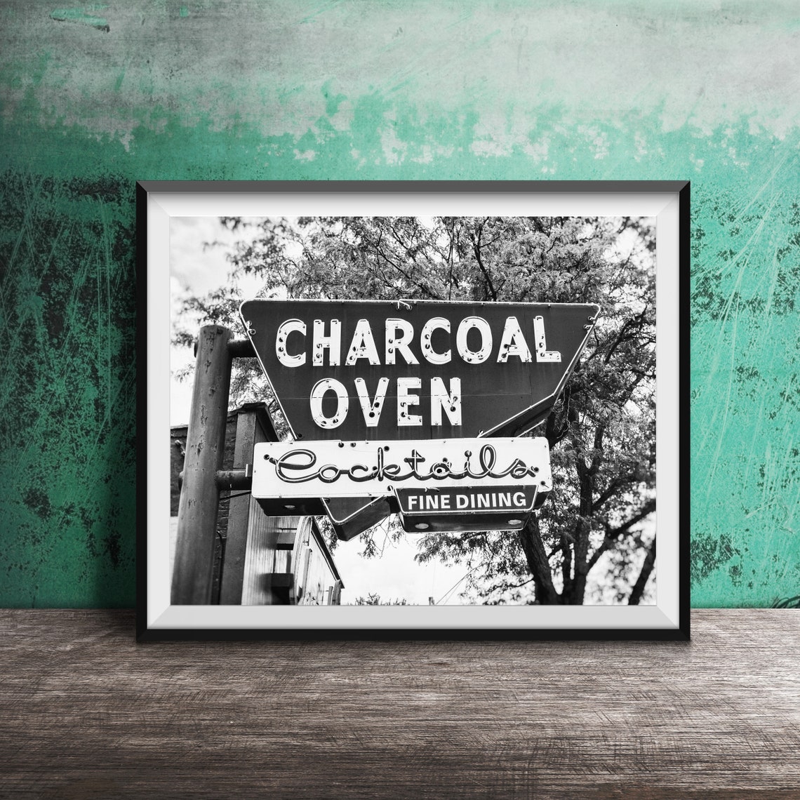 Charcoal Oven Cocktails Fine Dining Vintage Restaurant Sign Poster - Image 2