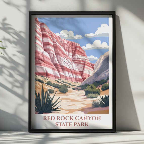 Red Rock Canyon State Park Poster California Desert Travel Wall Art Print