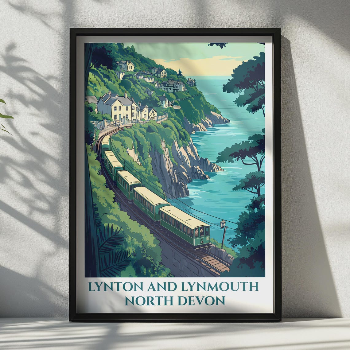 Lynton And Lynmouth Cliff Railway North Devon Vintage Travel Poster