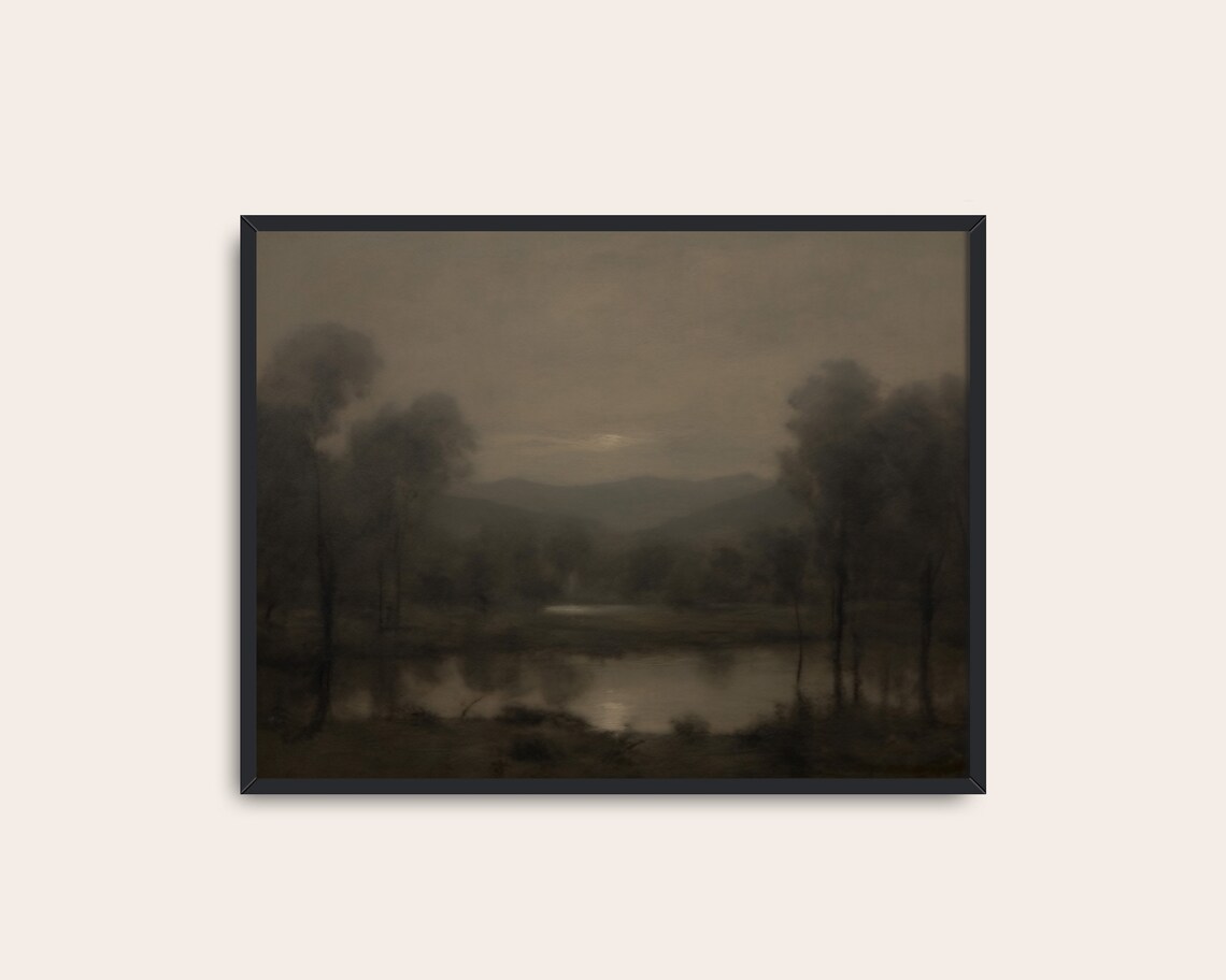 Dark Nature Landscape Vintage Poster, Dark Academia - Image 3