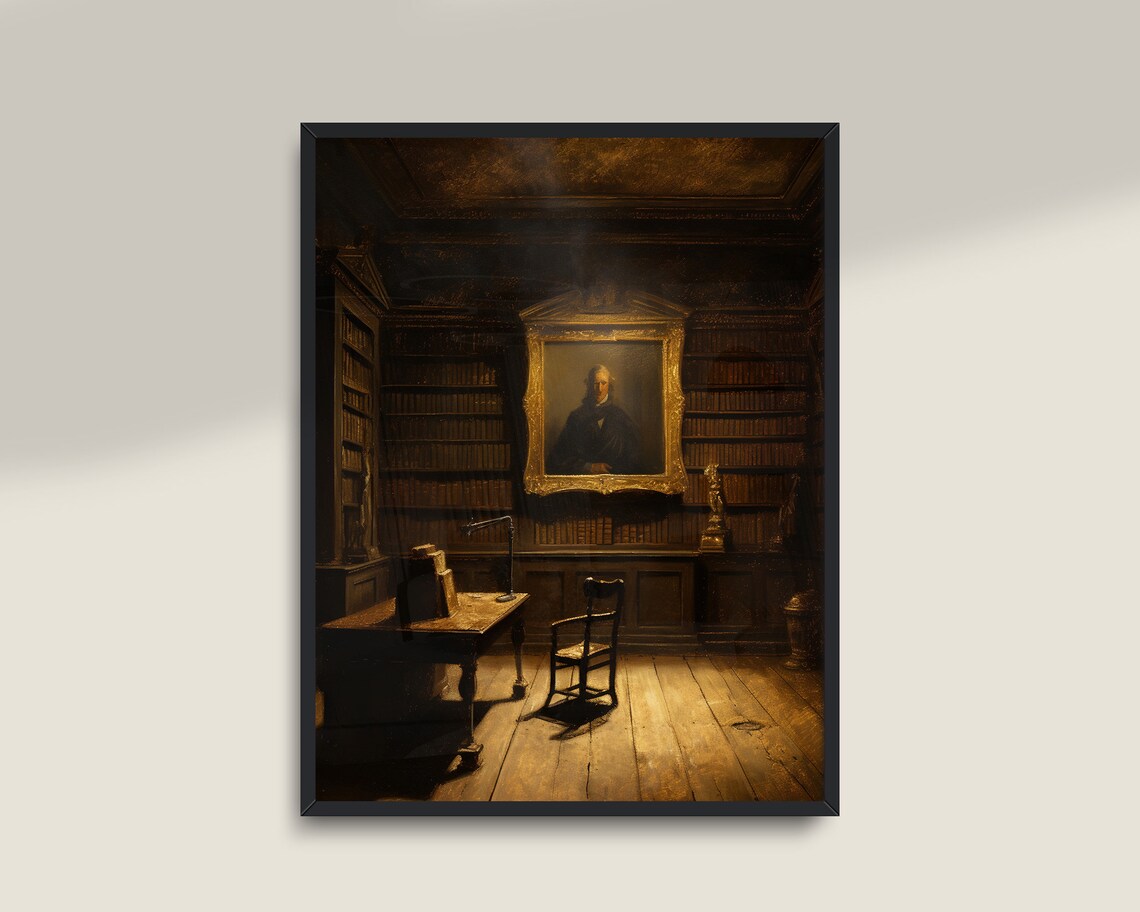 Vintage Library Print, Dark Academia Victorian Wall Art - Image 3