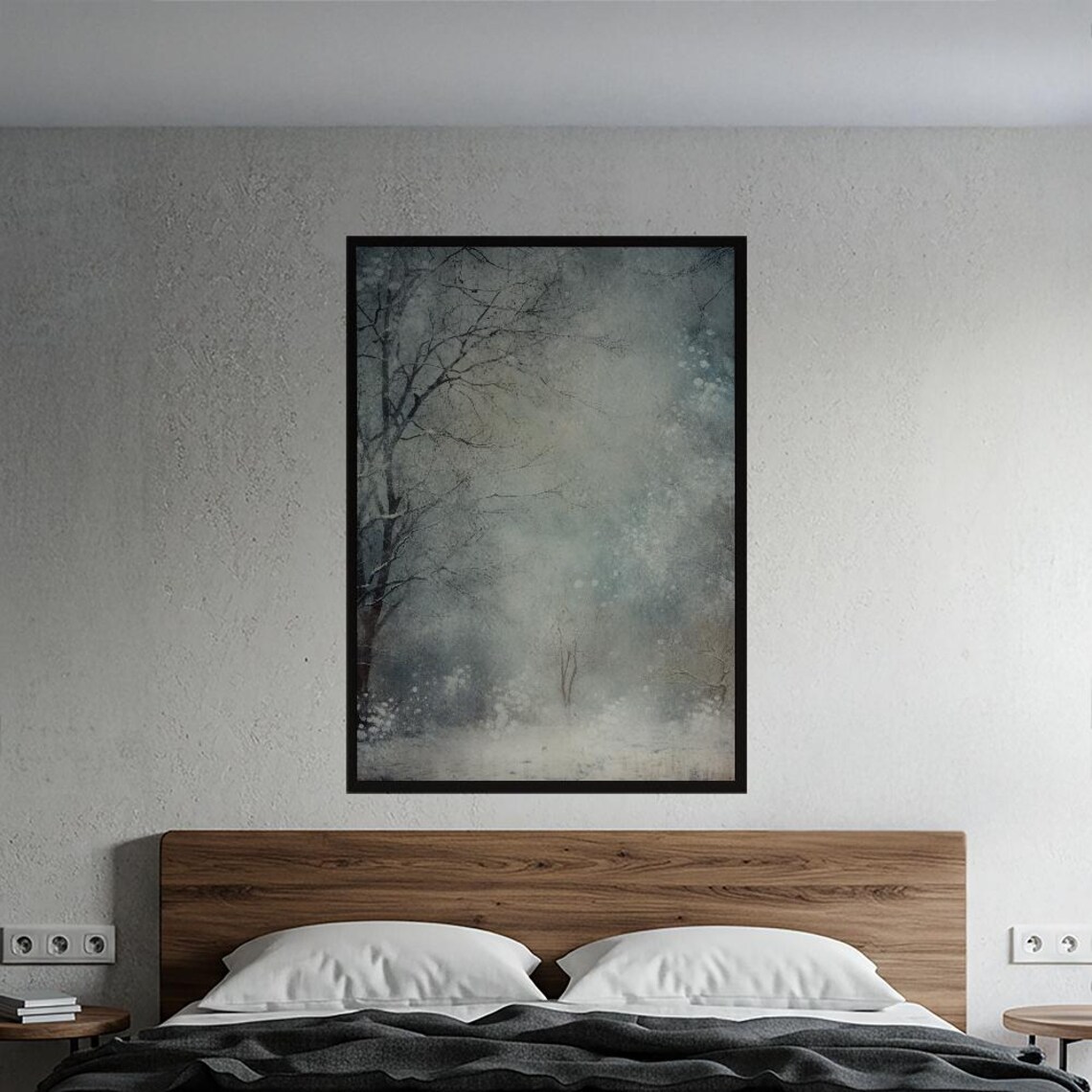 Misty Ethereal Winter Forest Snowy Landscape Matte Art Poster
