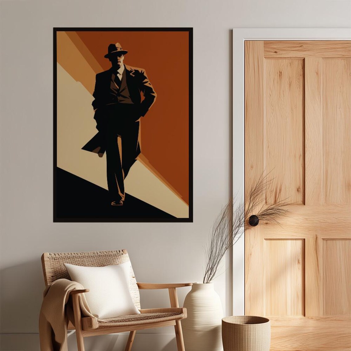 Mysterious Detective In Fedora Vintage Film Noir Style Poster