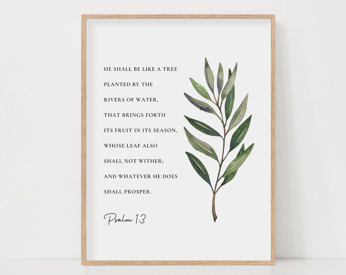 Psalm 13 Watercolor Botanical Scripture Art Print