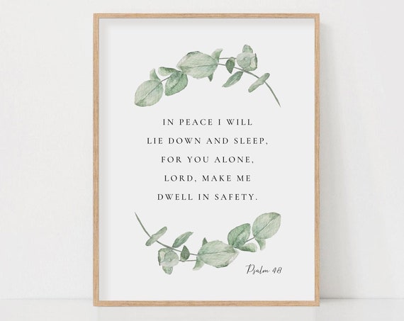 Psalm 48 Botanical Scripture Art Print, Christian Decor