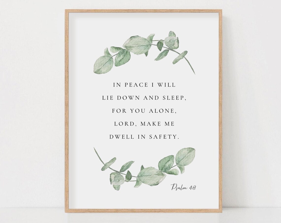 Psalm 48 Botanical Scripture Art Print, Christian Decor