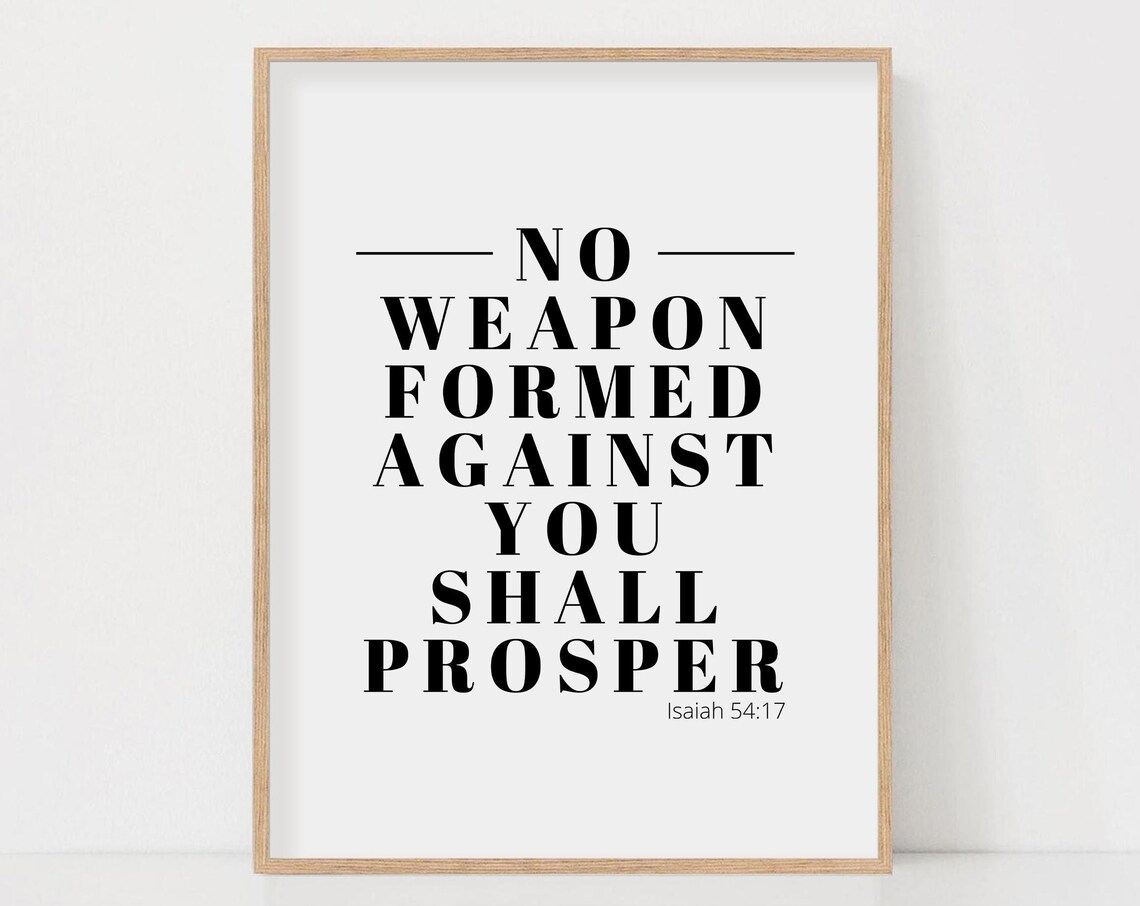 Isaiah 54:17 Minimalist Christian Wall Art Print