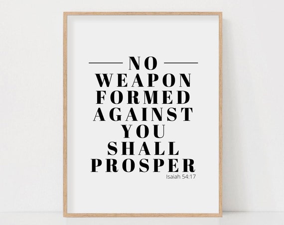 Isaiah 54:17 Minimalist Christian Wall Art Print