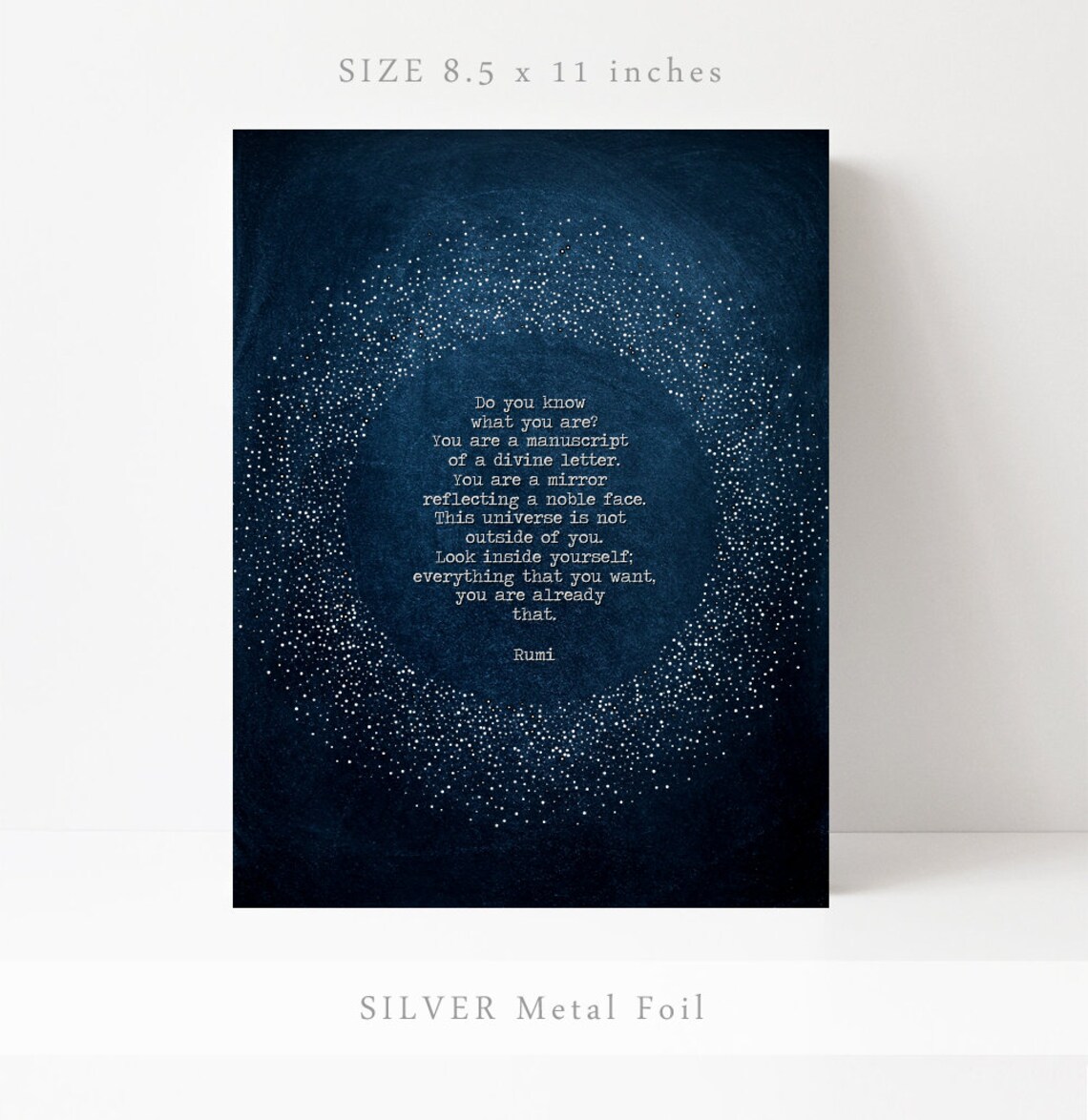 Rumi Poetry Art Print, Divine Universe Star Quote - Image 3