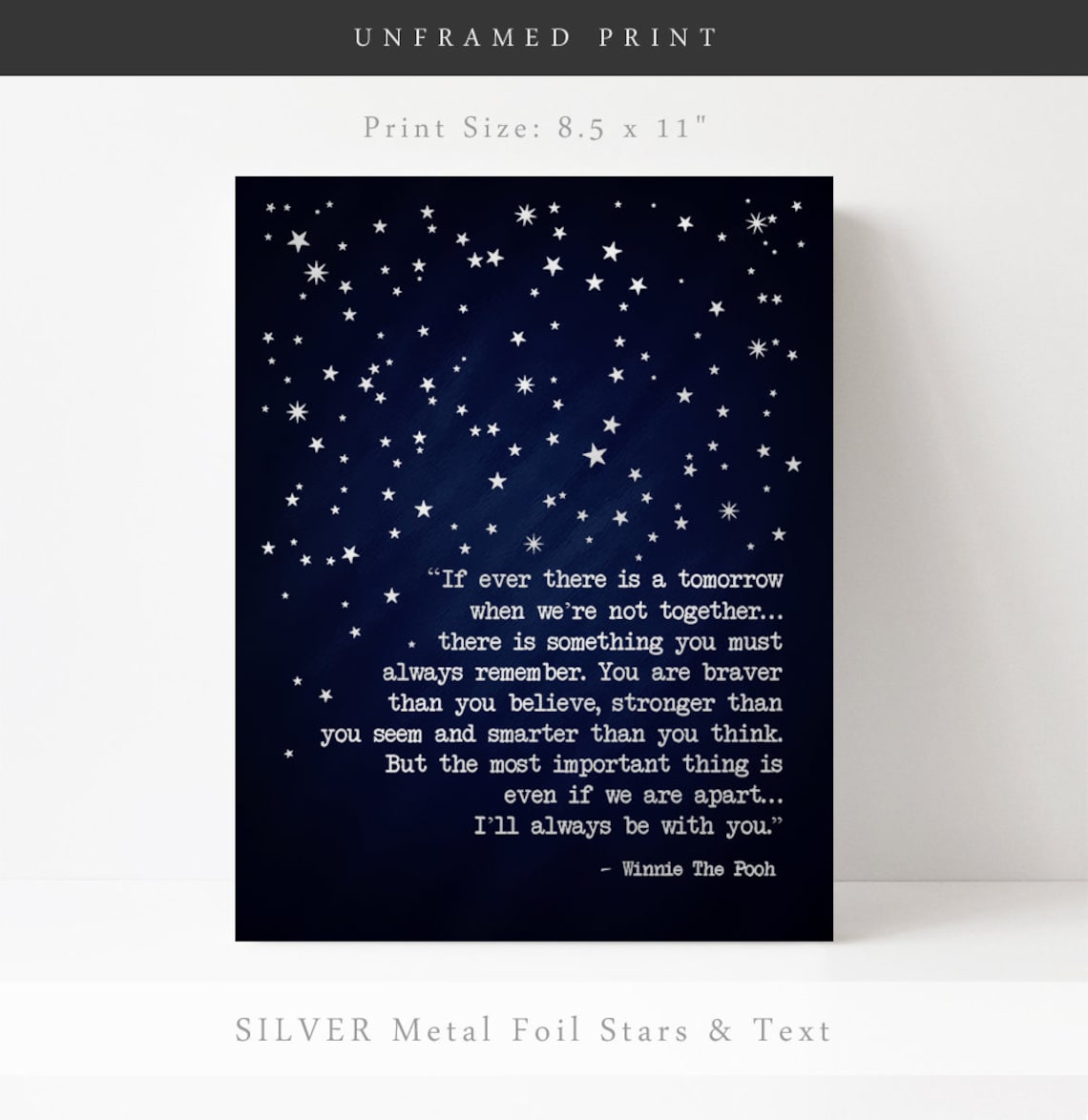 Winnie The Pooh Bravery Quote, Inspirational Art Print - Image 2