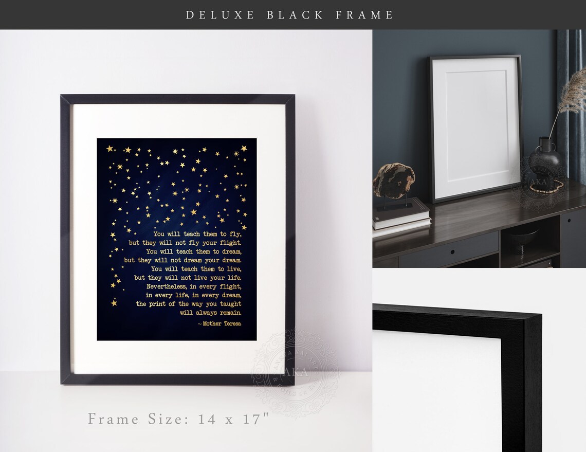 Mother Teresa Quote Art Print, Gold Lettering - Image 2