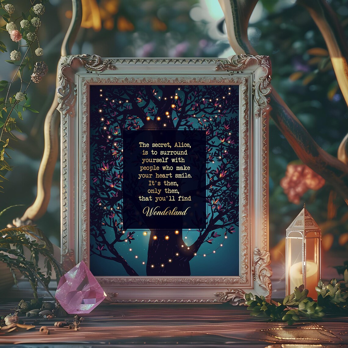 Alice In Wonderland Gold Lewis Carroll Quote Art Print - Image 4