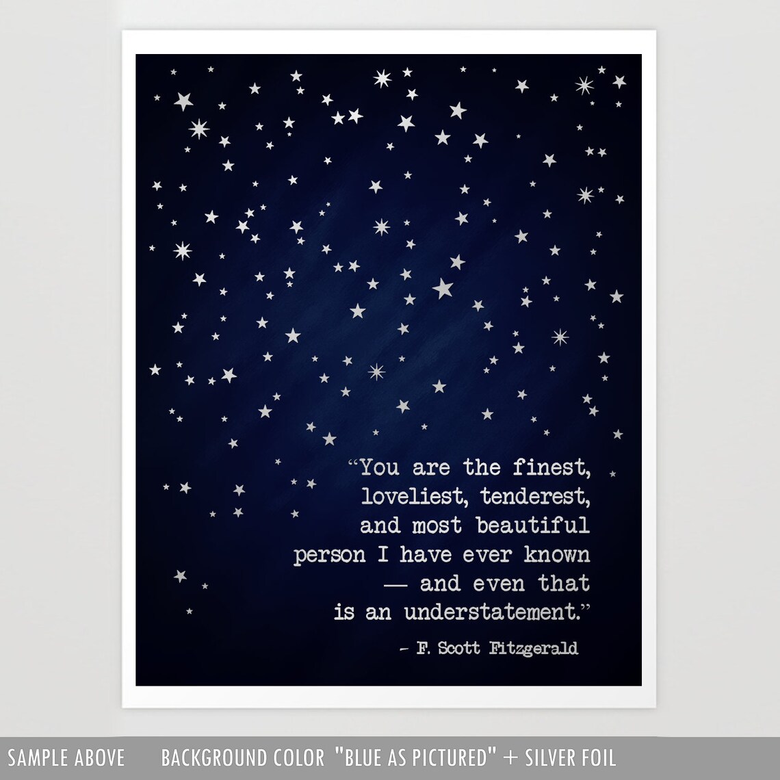 F. Scott Fitzgerald Great Gatsby Quote Poster - Image 2