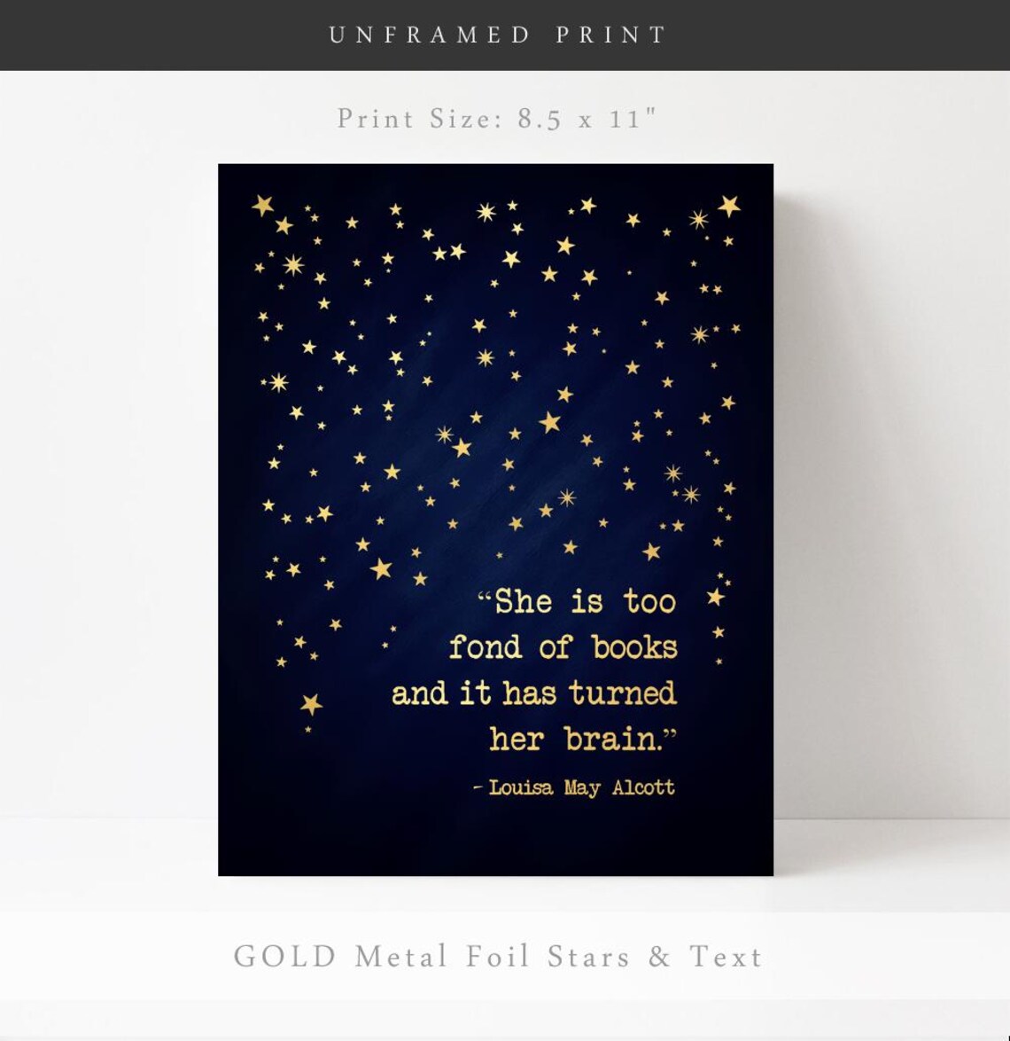 Louisa May Alcott Quote, Little Women Book Lover Art Print - Image 3