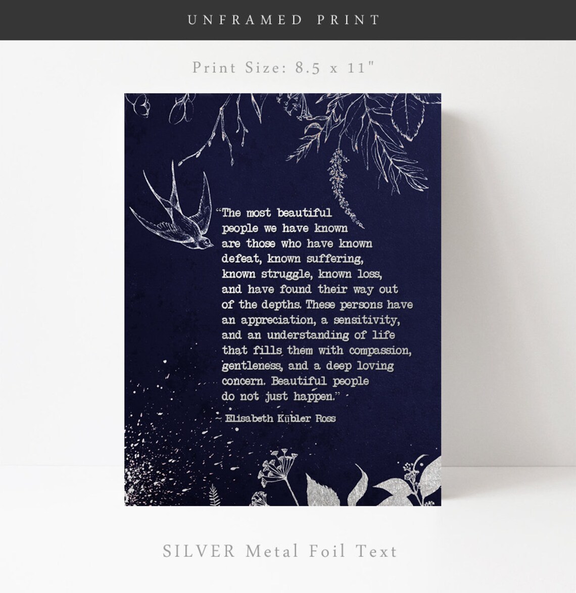 Elisabeth Kubler-Ross Quote Art Print, Gold Lettering - Image 2
