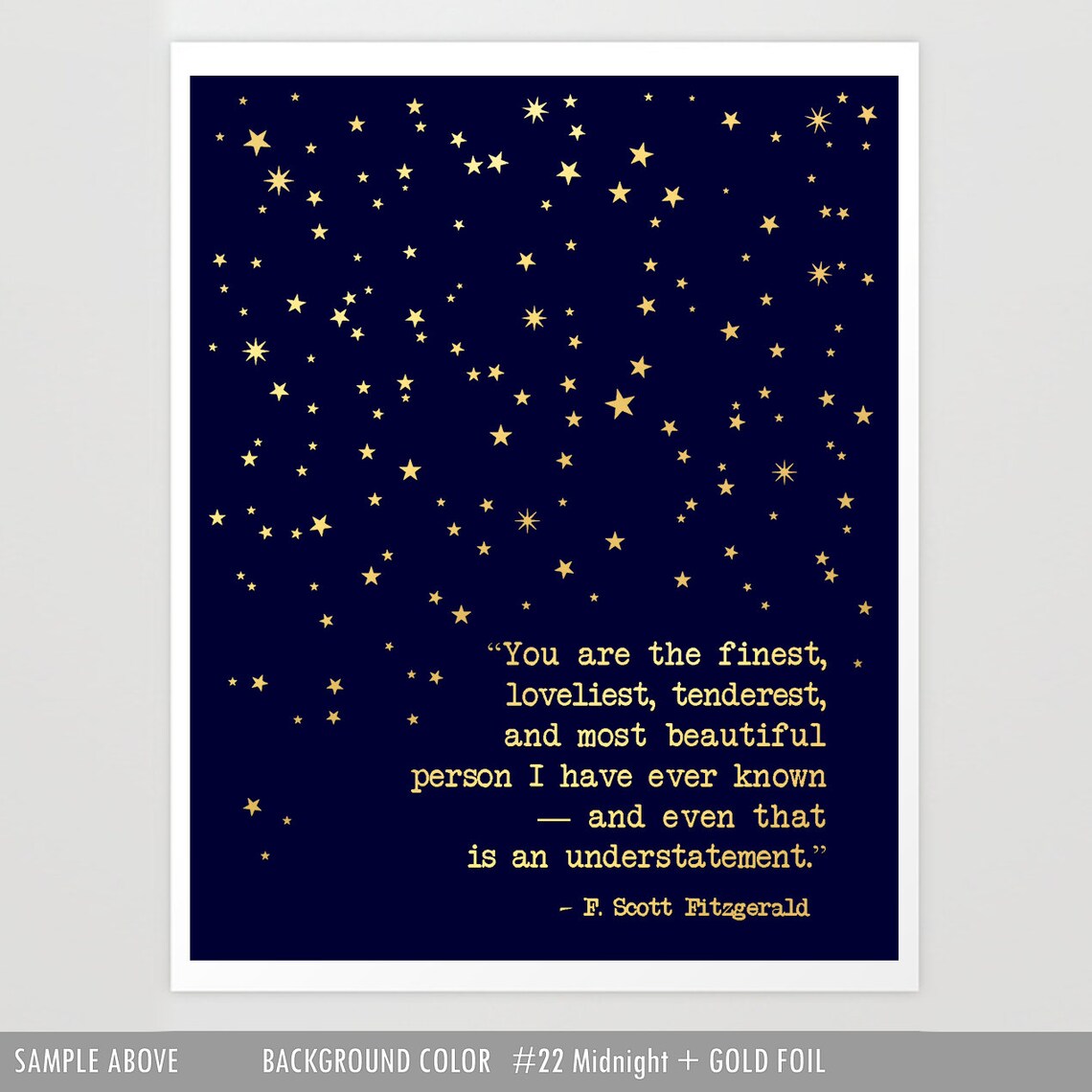 F. Scott Fitzgerald Great Gatsby Quote Poster - Image 3