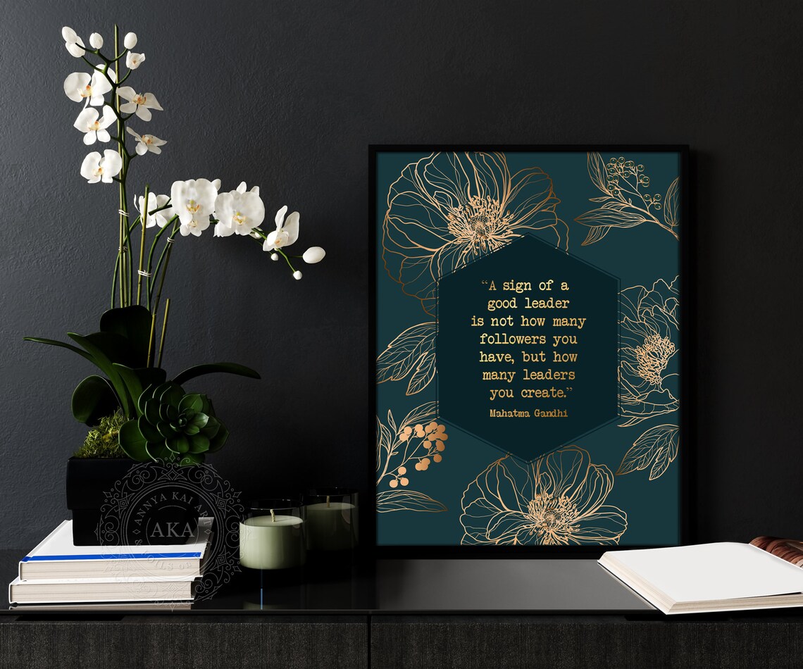 Mahatma Gandhi Leadership Quote Art Print, Gift - Image 4