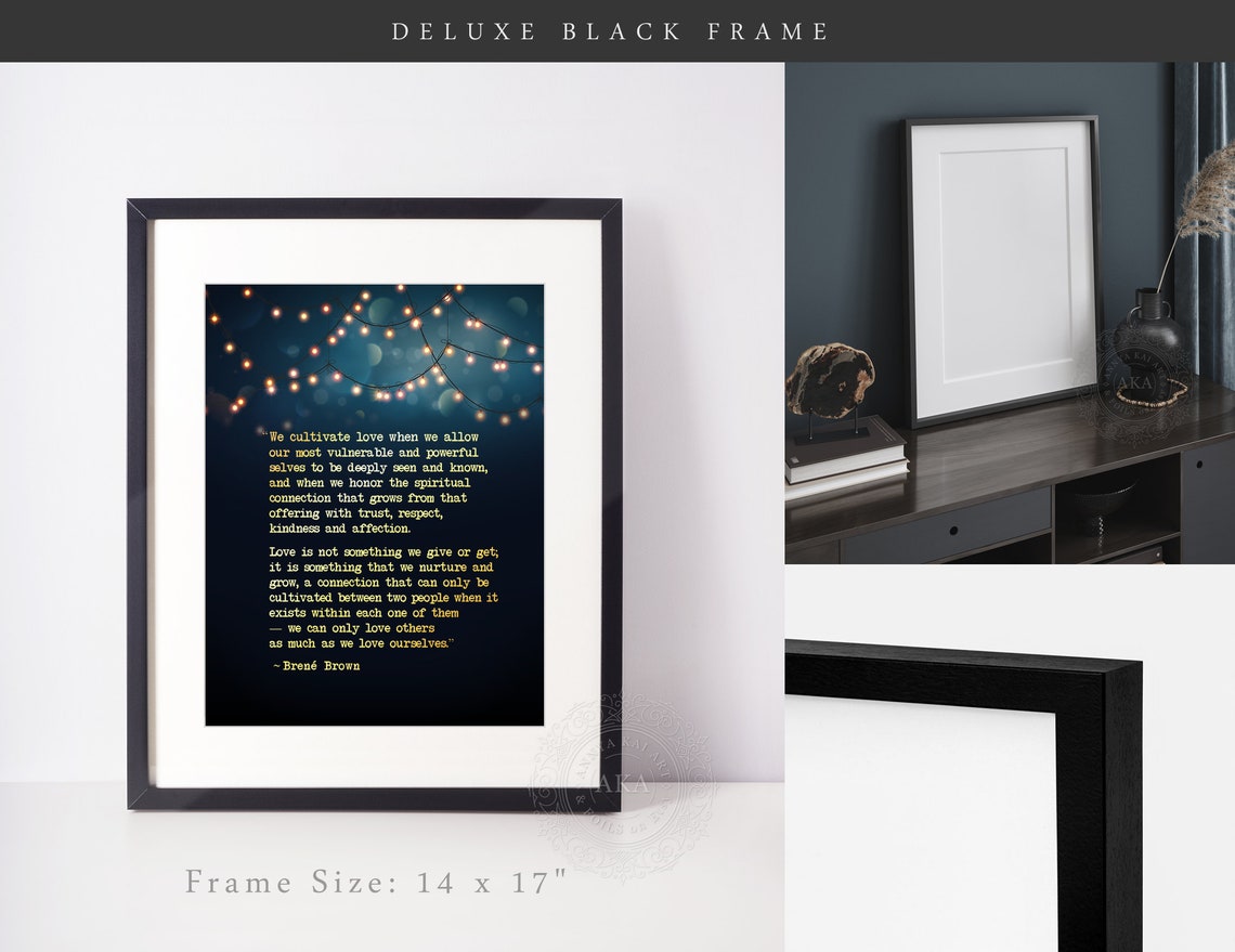 We Cultivate Love Brene Brown Quote String Lights Night Wall Art - Image 2