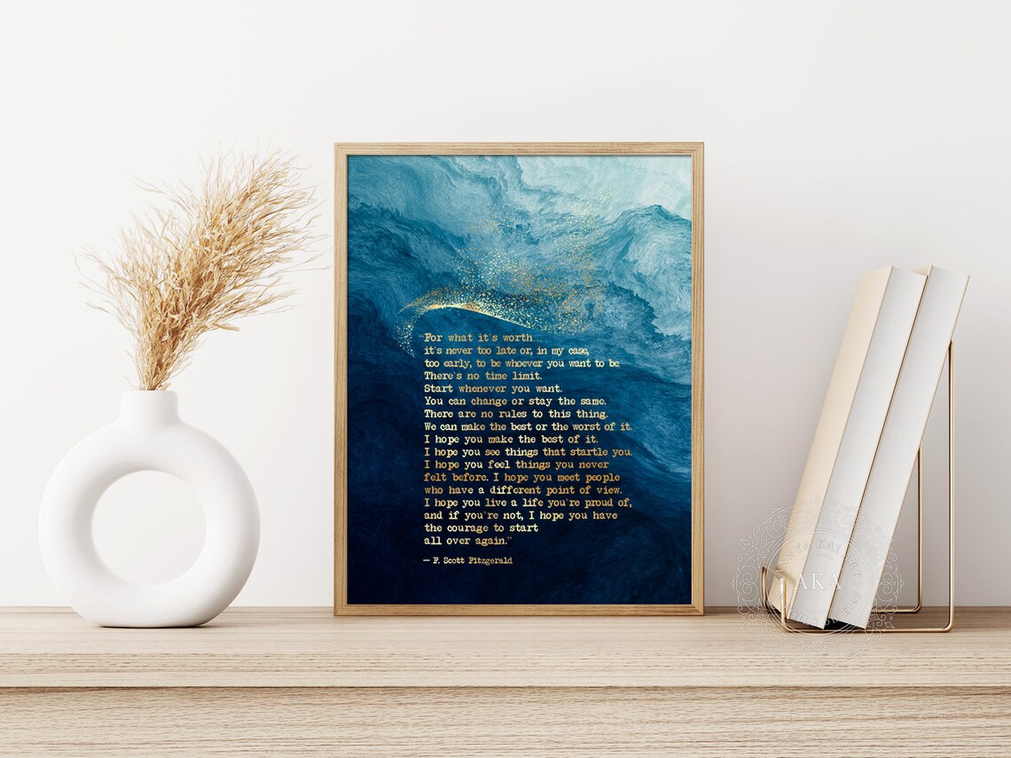 F. Scott Fitzgerald Quote Art Print, Book Lover Decor - Image 4