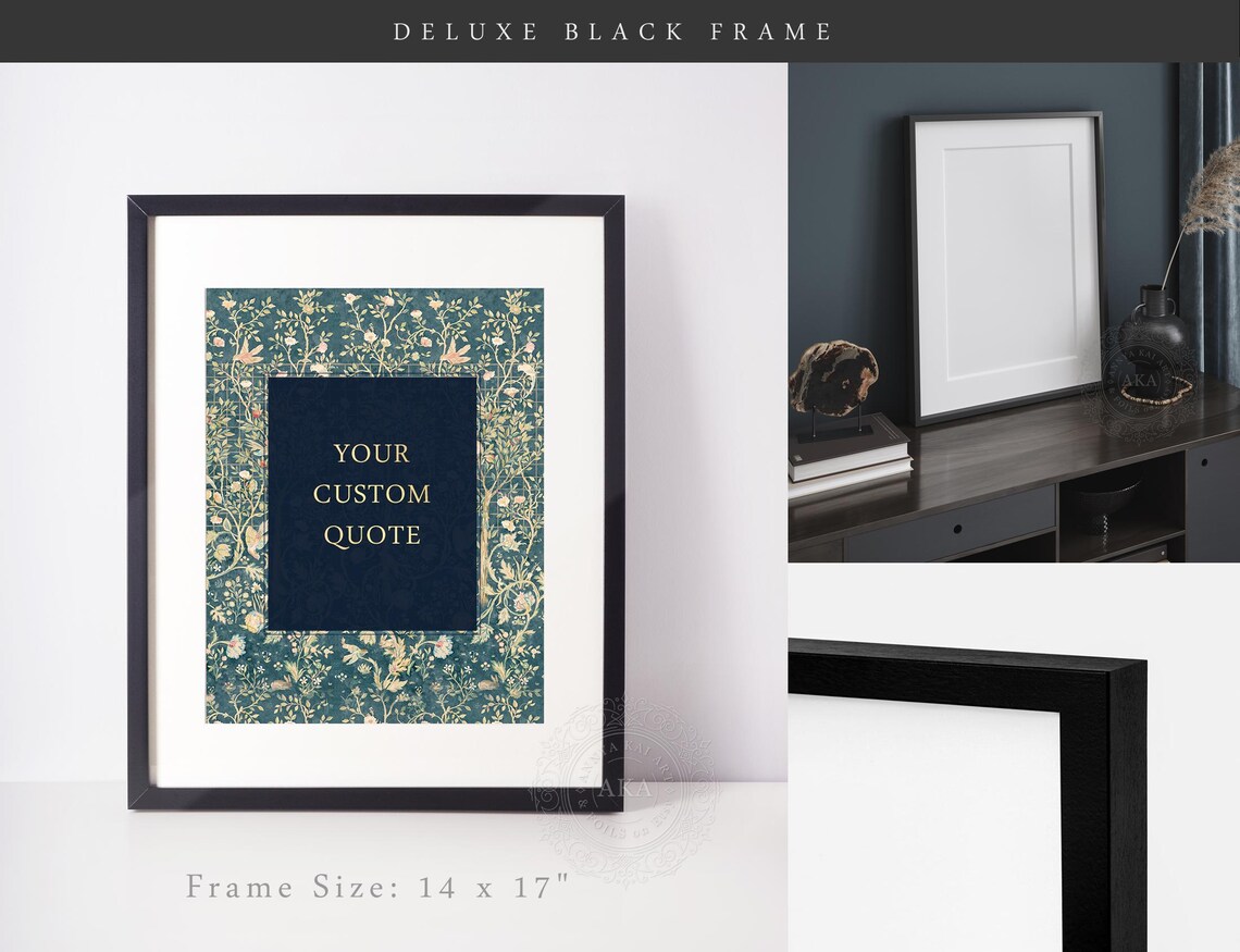 William Morris Floral Custom Text Wall Art Print - Image 2