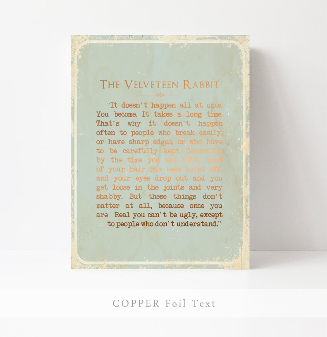 Velveteen Rabbit Quote Print, Vintage Nursery Art - Image 2