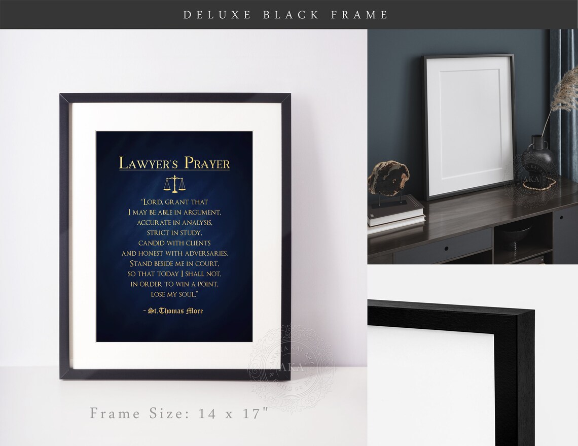 Lawyers Prayer Gold Foil Art Print by Sir Thomas More - Image 3