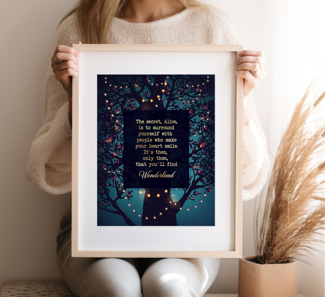 Alice In Wonderland Gold Lewis Carroll Quote Art Print - Image 5